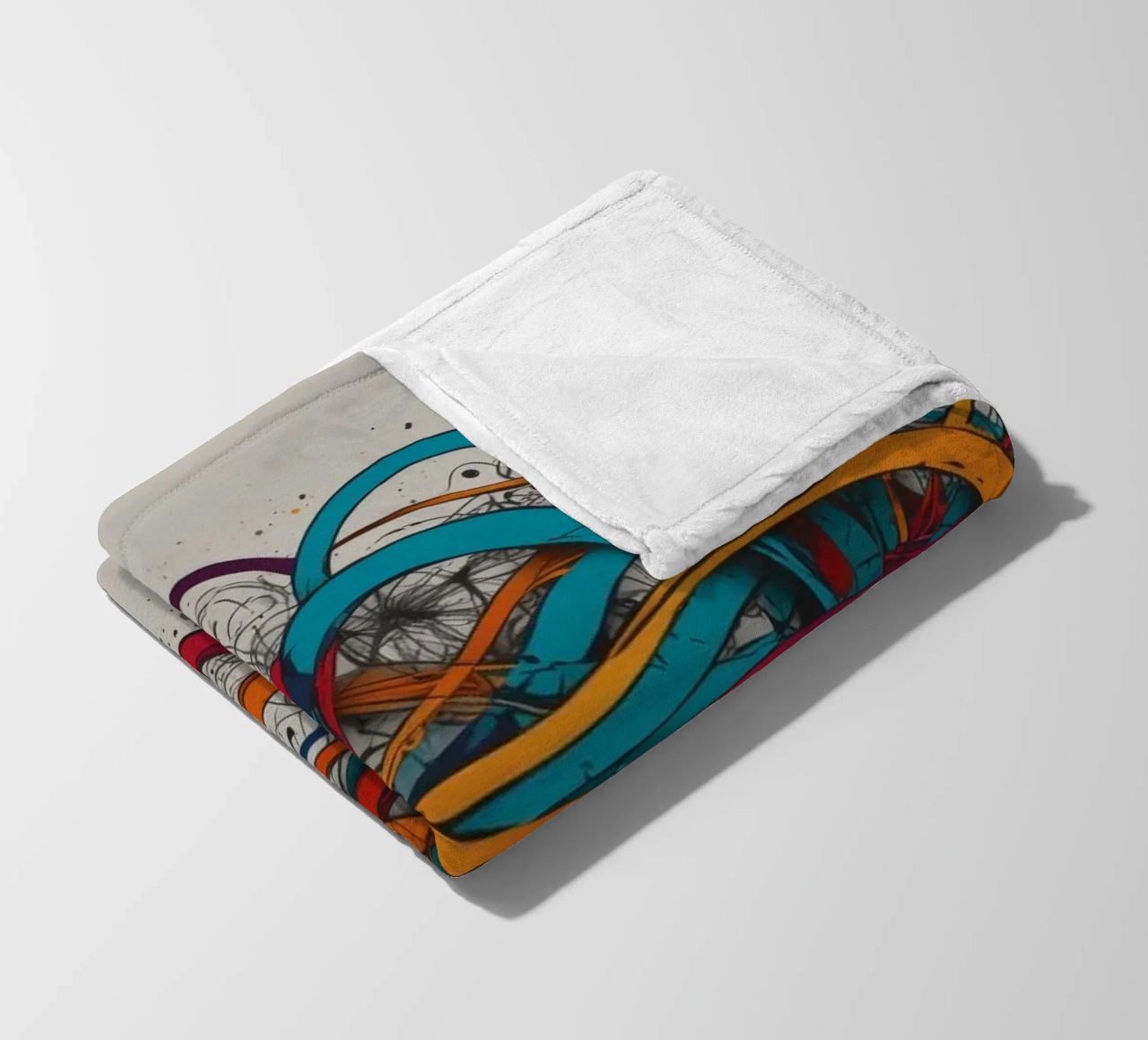 Design astratto e colorato con linee e forme dinamiche coperta in pile da DesignDoodle