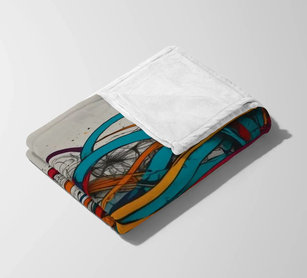 Design astratto e colorato con linee e forme dinamiche coperta in pile da DesignDoodle