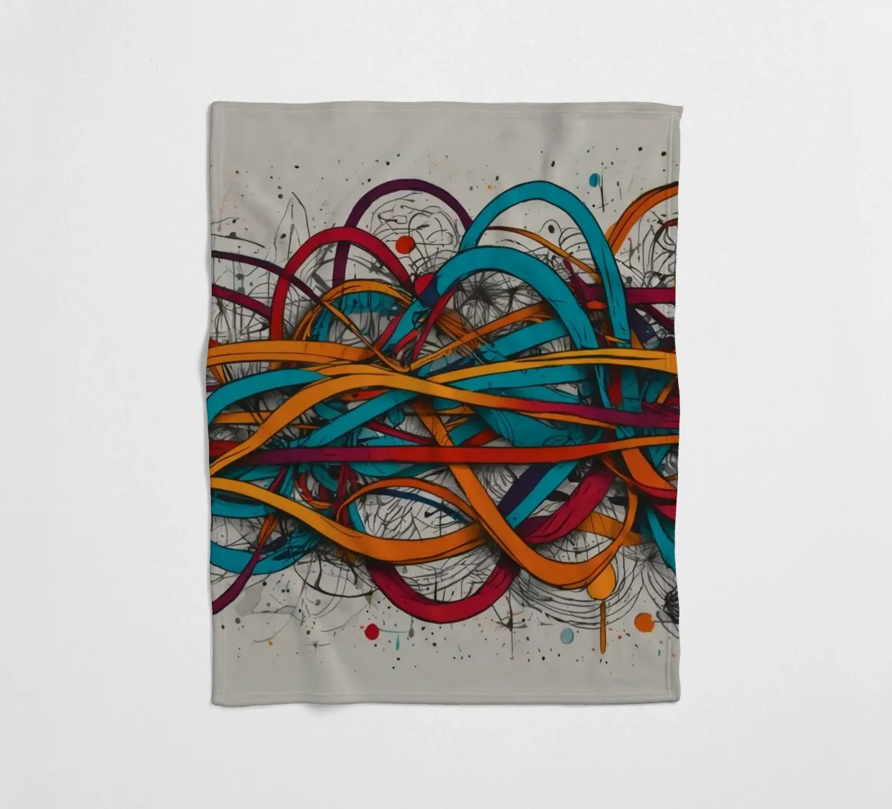 Design astratto e colorato con linee e forme dinamiche coperta in pile da DesignDoodle