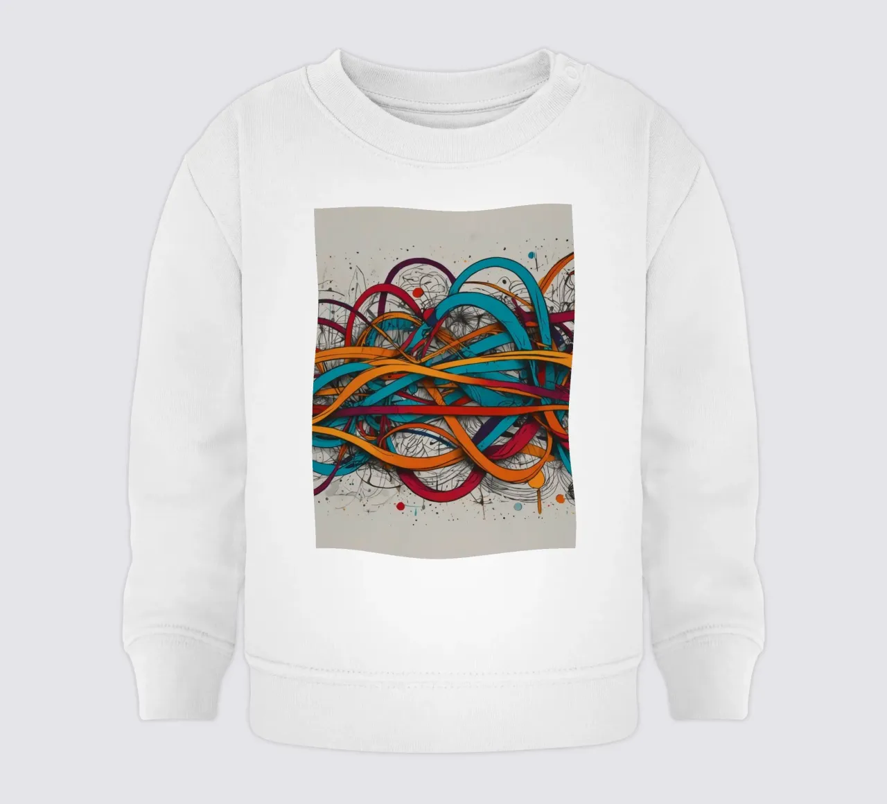 Design astratto e colorato con linee e forme dinamiche felpa neonato da DesignDoodle