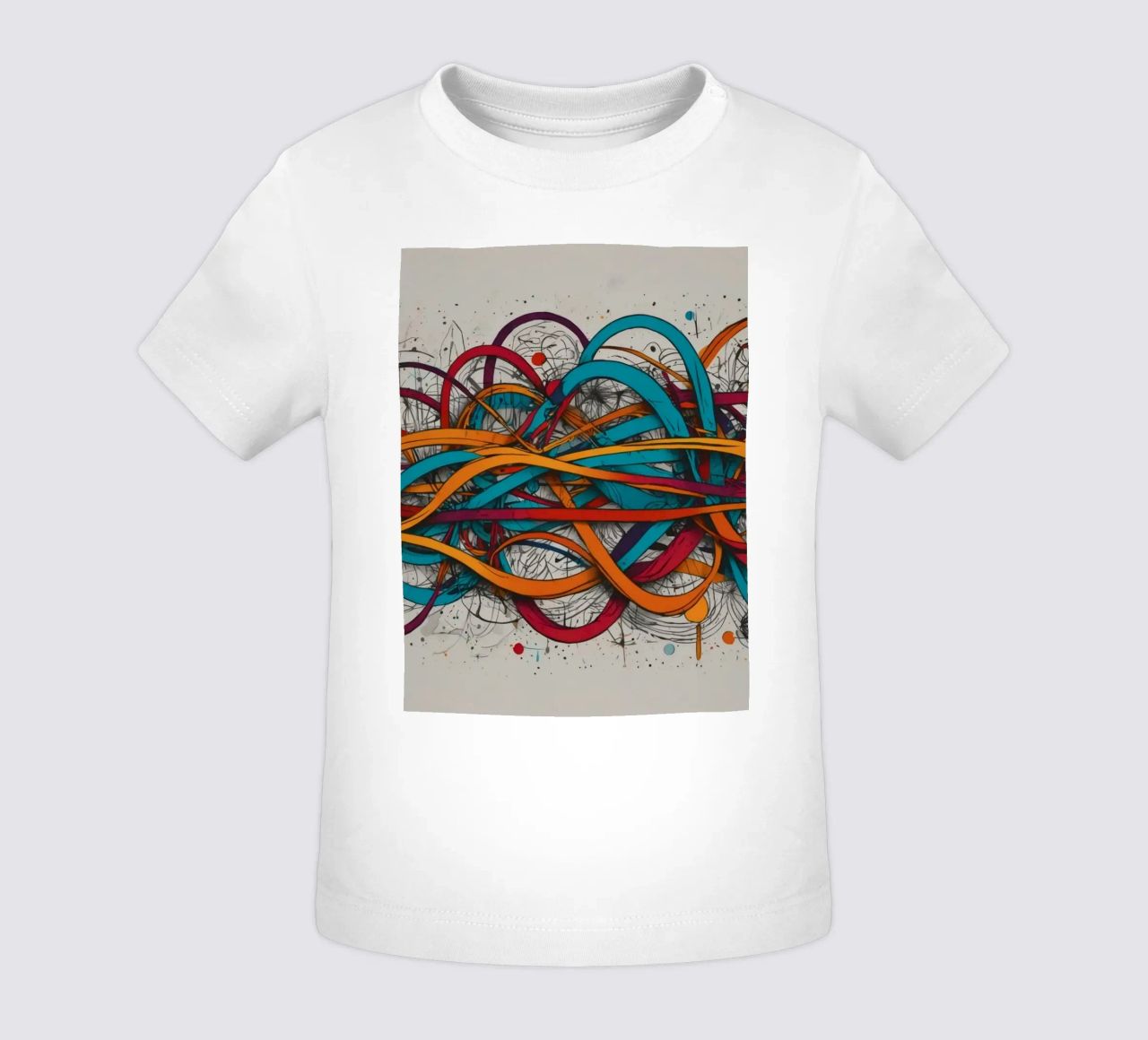 Design astratto e colorato con linee e forme dinamiche maglietta neonato da DesignDoodle