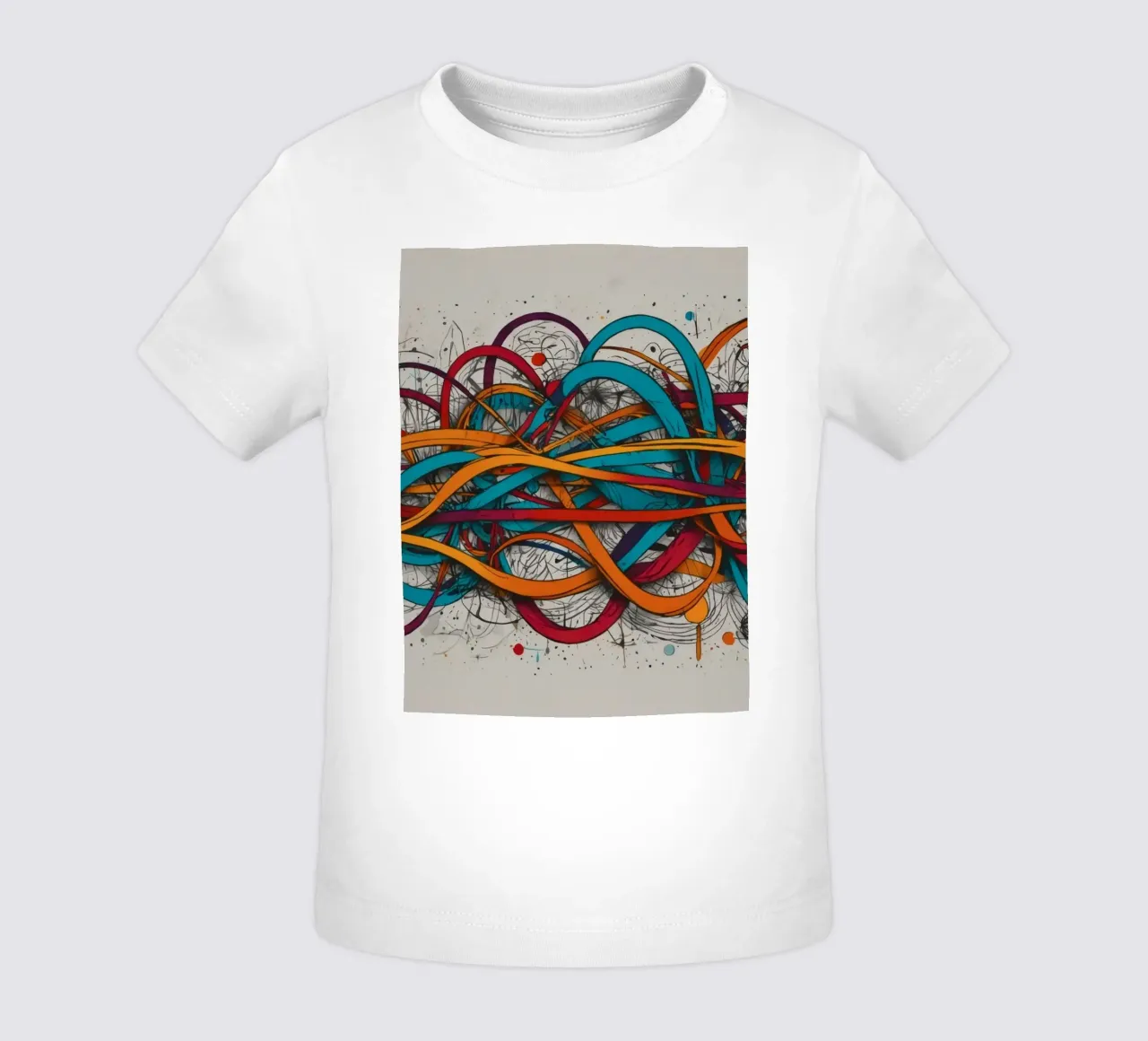 Design astratto e colorato con linee e forme dinamiche maglietta neonato da DesignDoodle