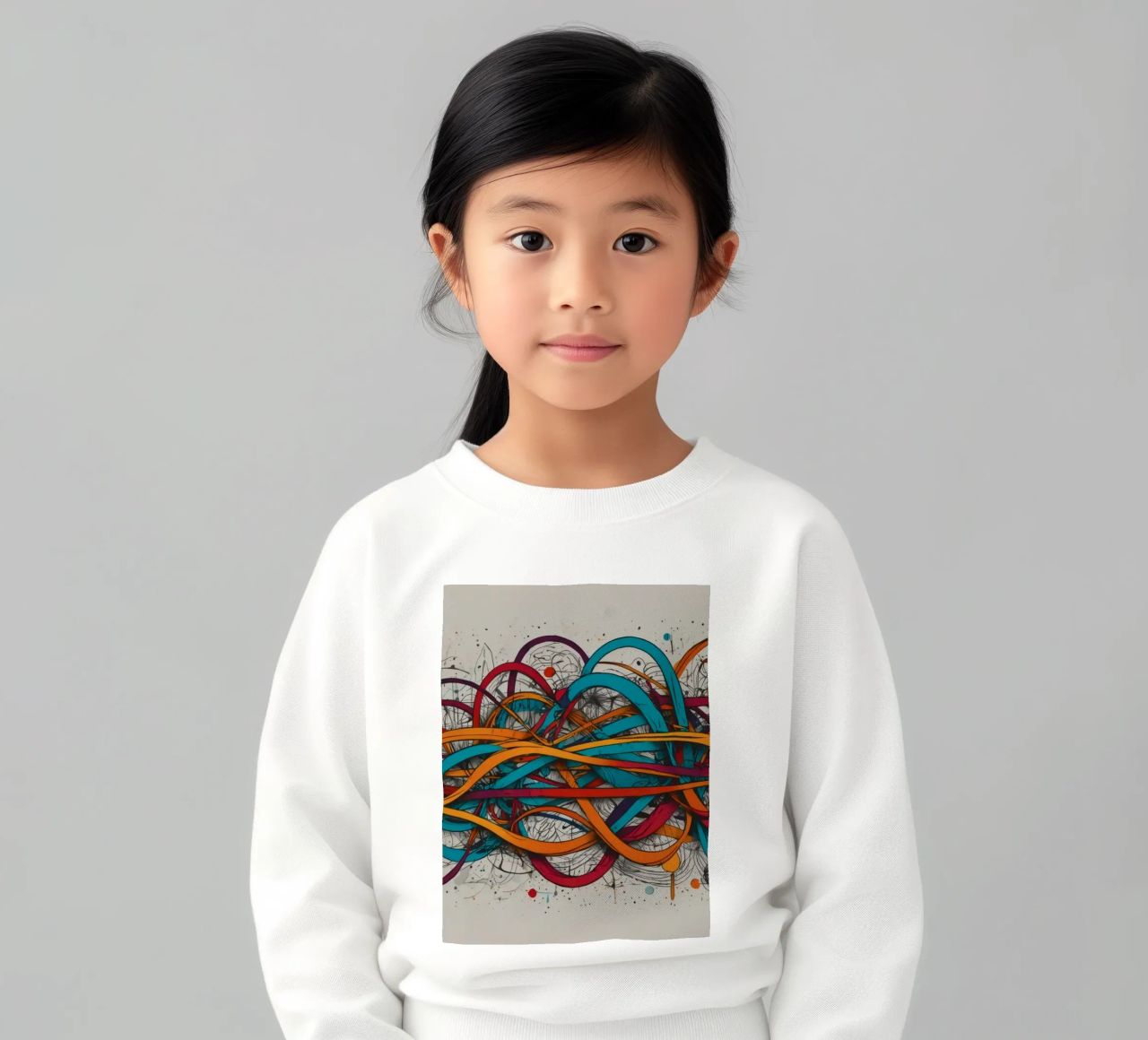 Design astratto e colorato con linee e forme dinamiche felpa bambino da DesignDoodle