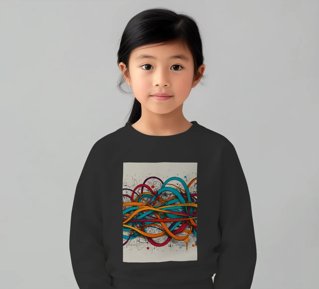 Design astratto e colorato con linee e forme dinamiche felpa bambino da DesignDoodle