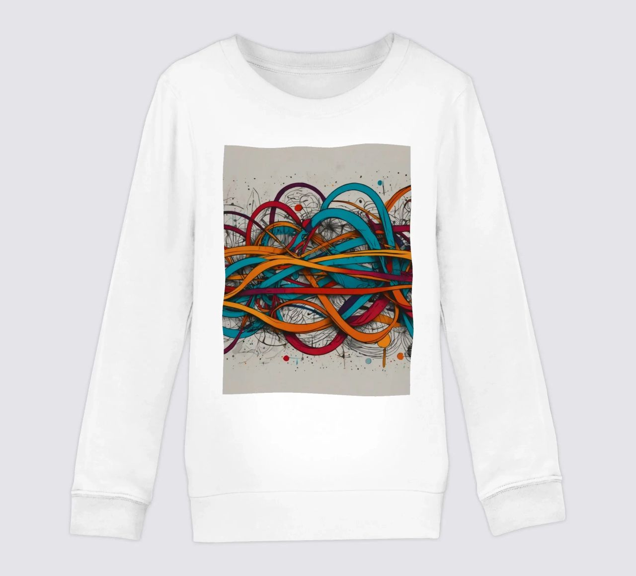 Design astratto e colorato con linee e forme dinamiche felpa bambino da DesignDoodle