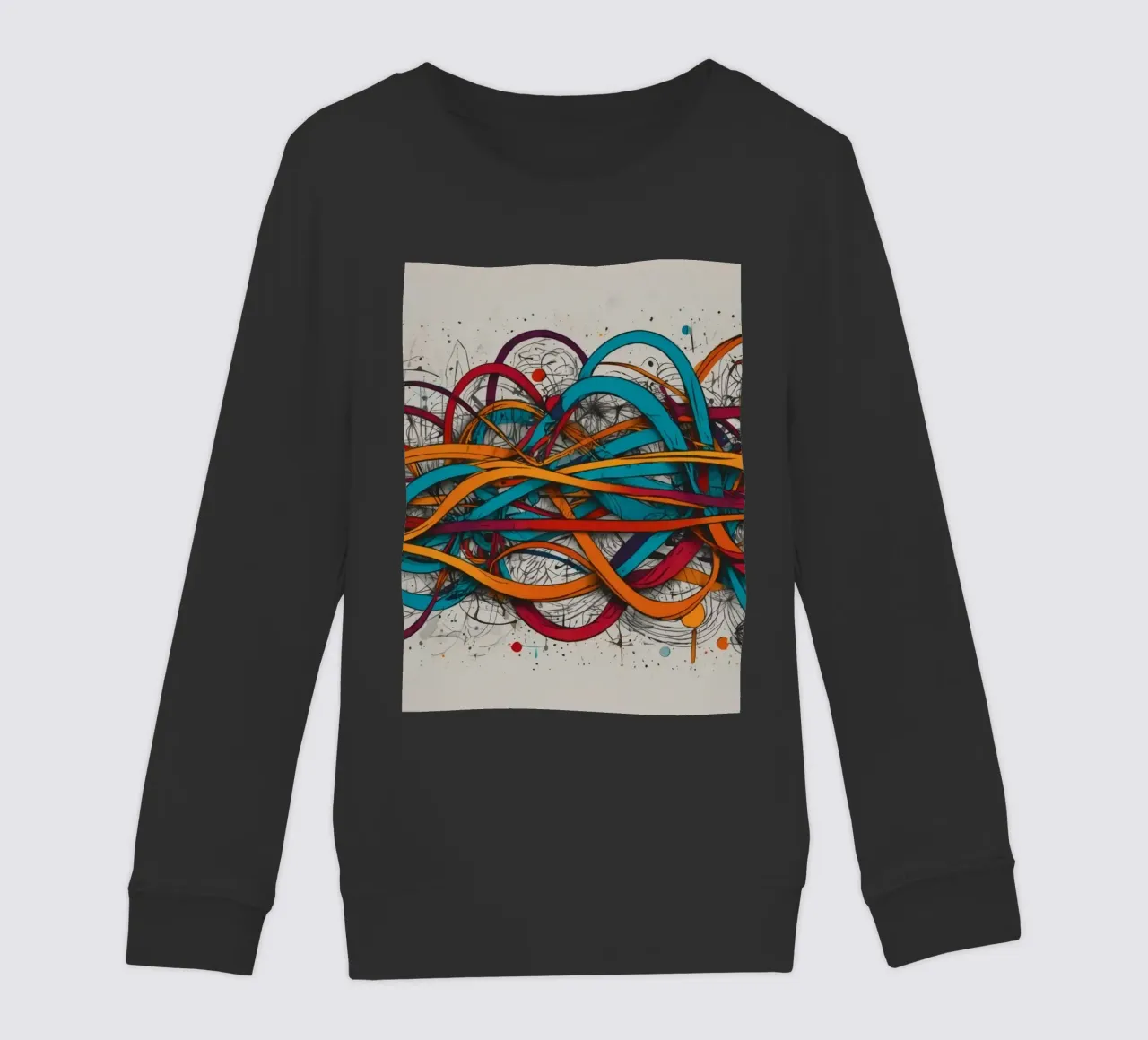 Design astratto e colorato con linee e forme dinamiche felpa bambino da DesignDoodle