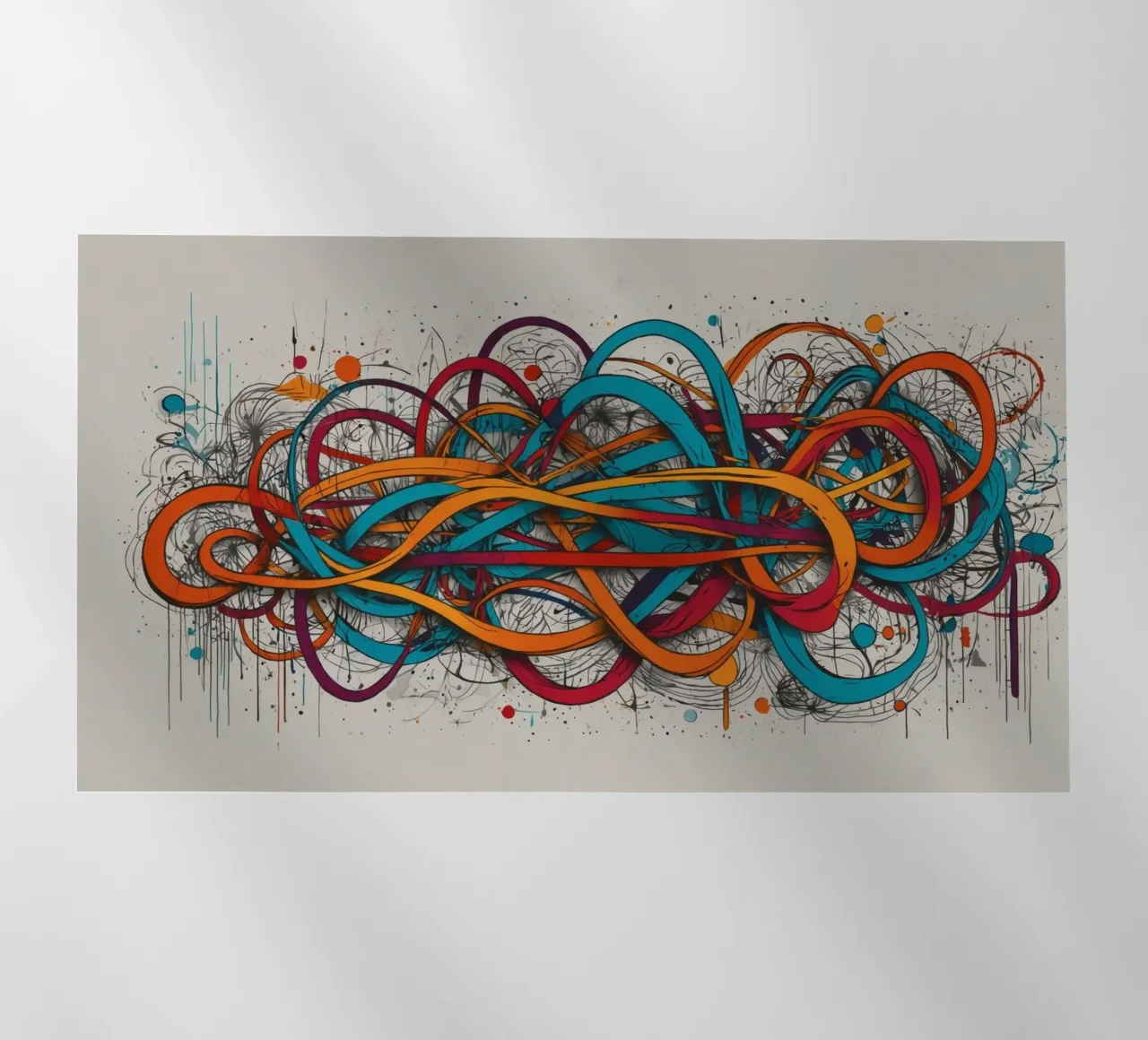 Colorful abstract design featuring dynamic lines and shapes backlit film by DesignDoodle
