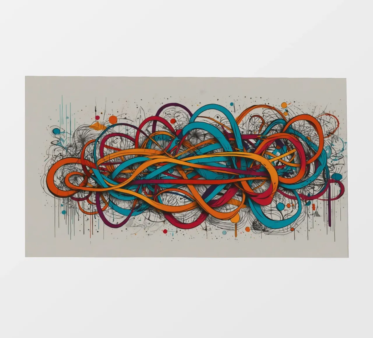 Colorful abstract design featuring dynamic lines and shapes pvc cover by DesignDoodle