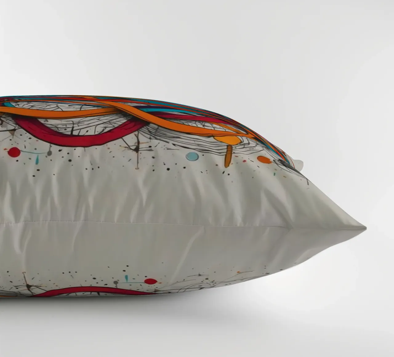 Design astratto e colorato con linee e forme dinamiche cuscino da DesignDoodle