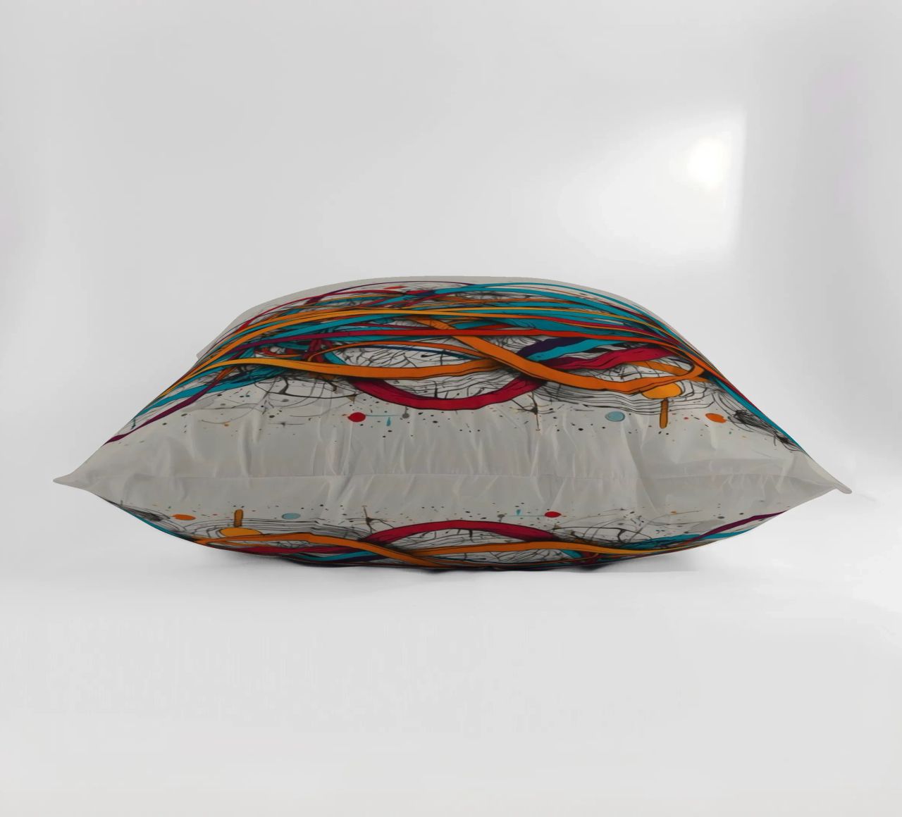 Design astratto e colorato con linee e forme dinamiche cuscino da DesignDoodle