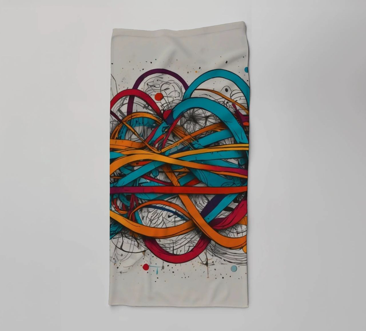 Design astratto e colorato con linee e forme dinamiche asciugamano da bagno da DesignDoodle