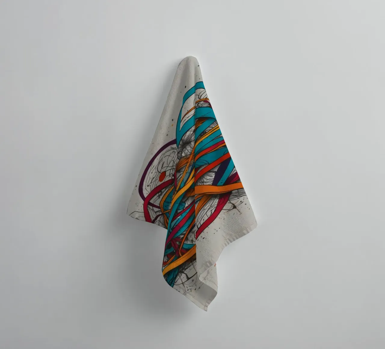 Design astratto e colorato con linee e forme dinamiche asciugamano da bagno da DesignDoodle