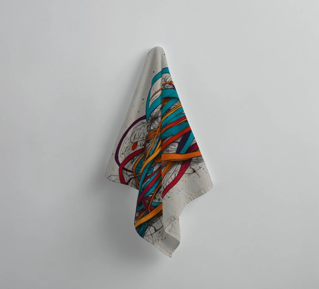 Design astratto e colorato con linee e forme dinamiche asciugamano da bagno da DesignDoodle