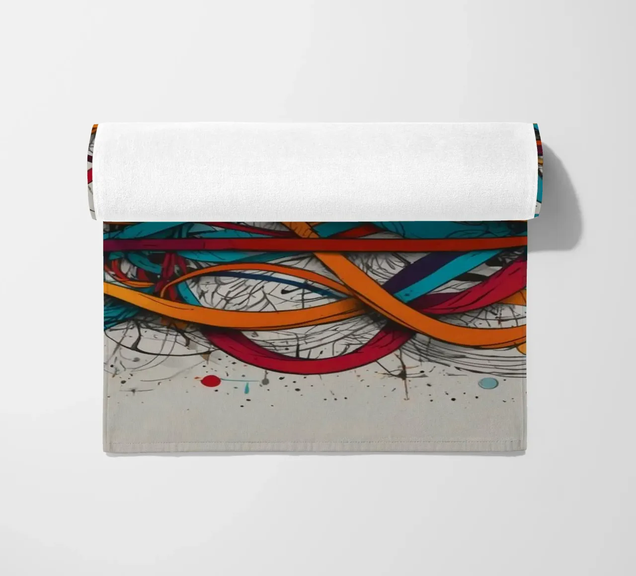 Design astratto e colorato con linee e forme dinamiche telo mare da DesignDoodle