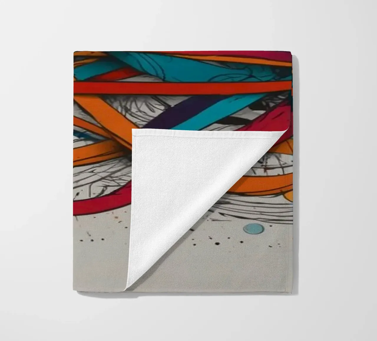 Dessin abstrait coloré présentant des lignes et des formes dynamiques serviette de plage de DesignDoodle