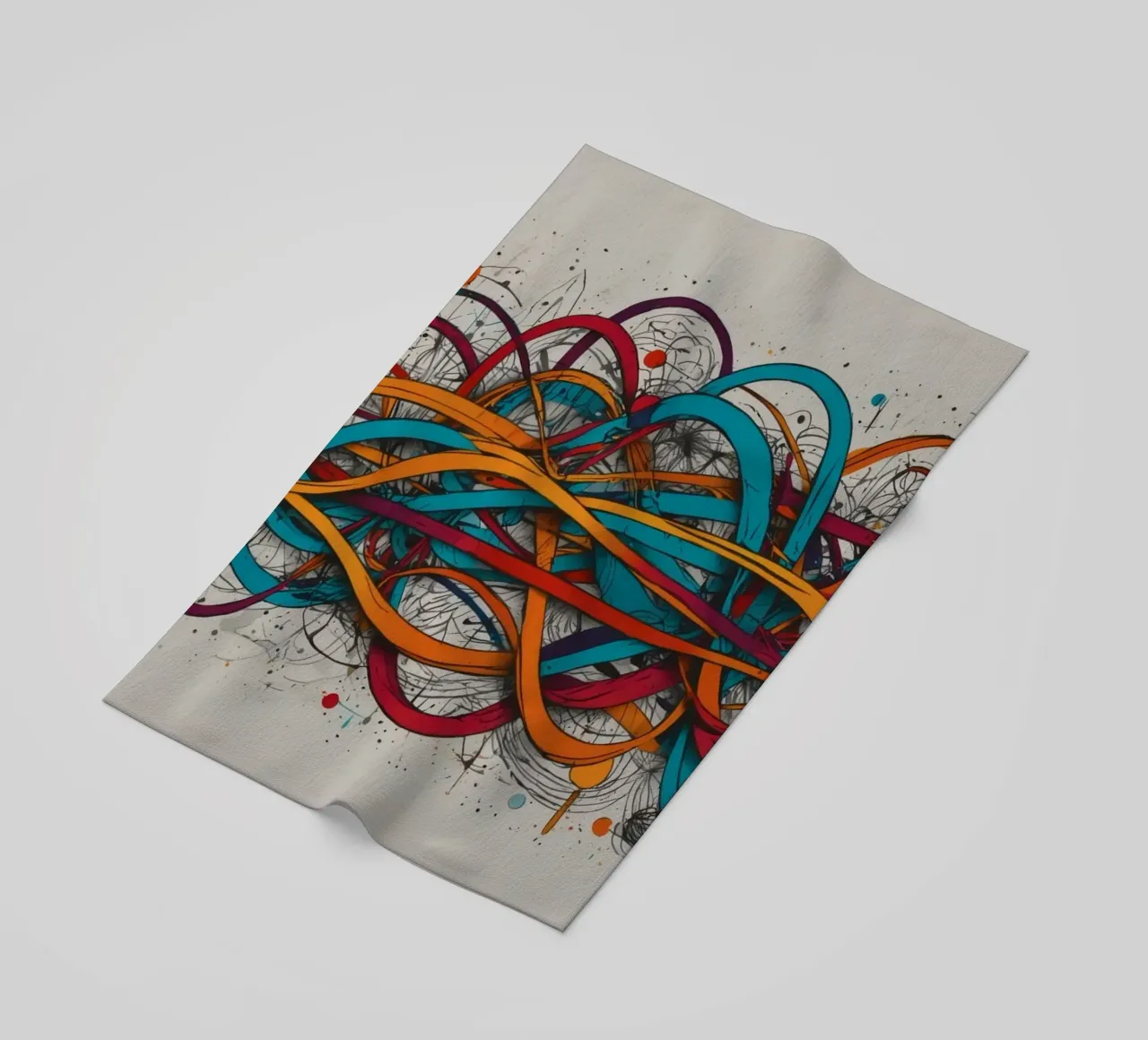 Design astratto e colorato con linee e forme dinamiche telo mare da DesignDoodle