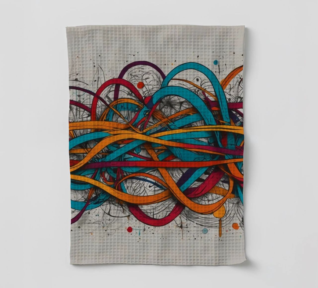 Design astratto e colorato con linee e forme dinamiche canovaccio da cucina da DesignDoodle