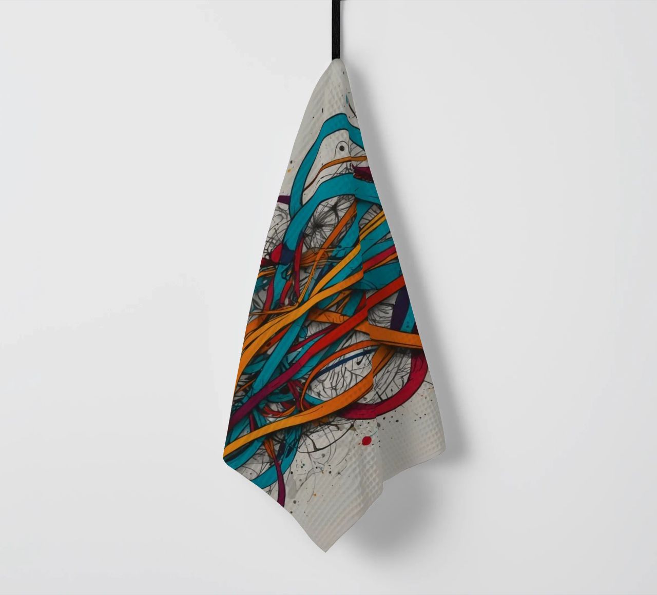 Design astratto e colorato con linee e forme dinamiche canovaccio da cucina da DesignDoodle