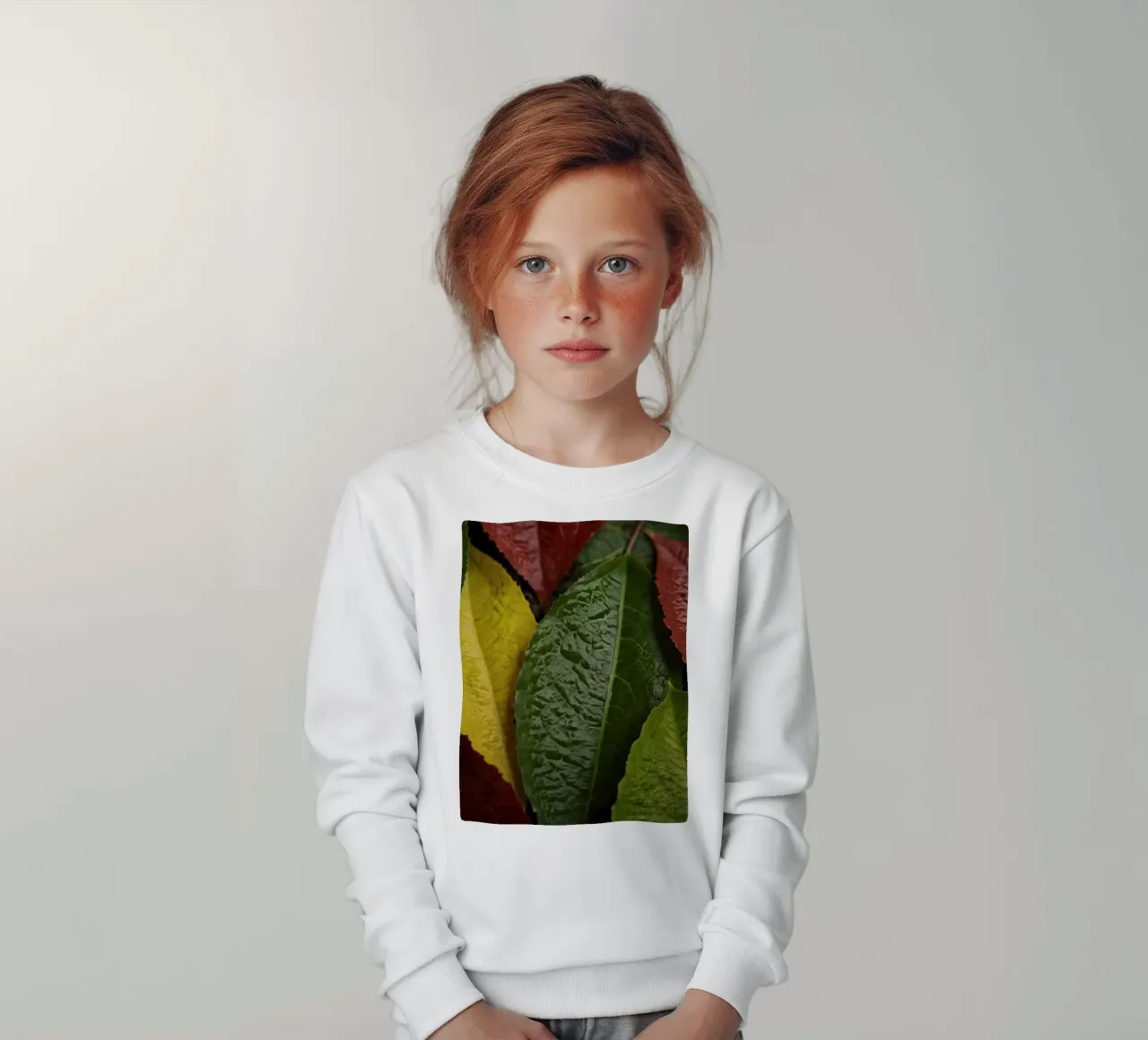 Foglie autunnali colorate disposte in una splendida cornice naturale felpa bambino da DesignDoodle