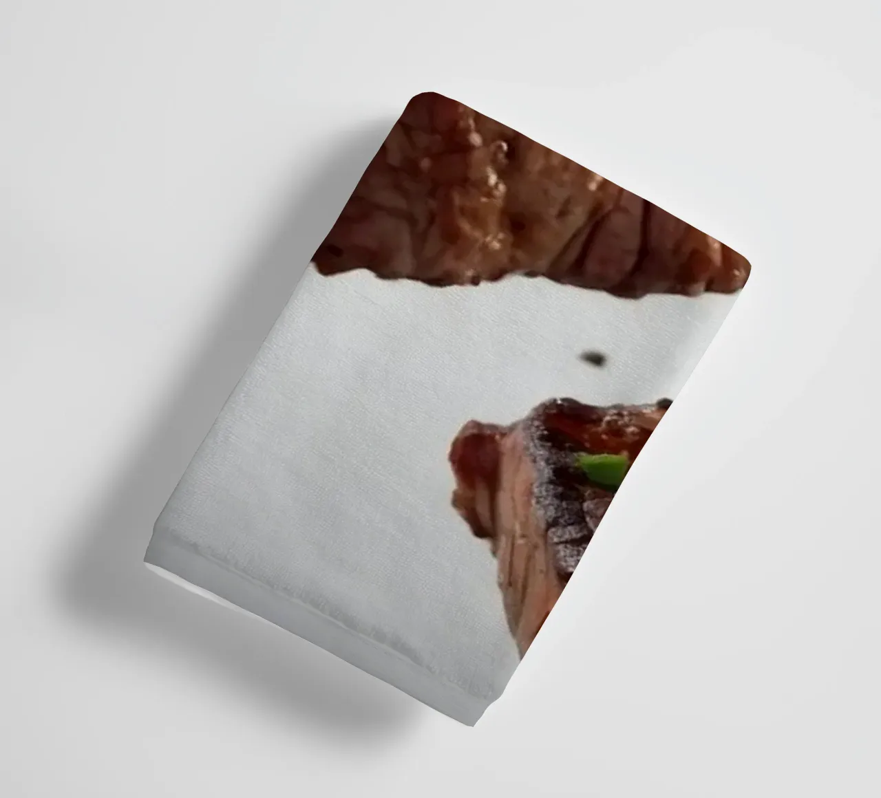 Sizzling steak and fresh tomatoes create towel by DesignDoodle