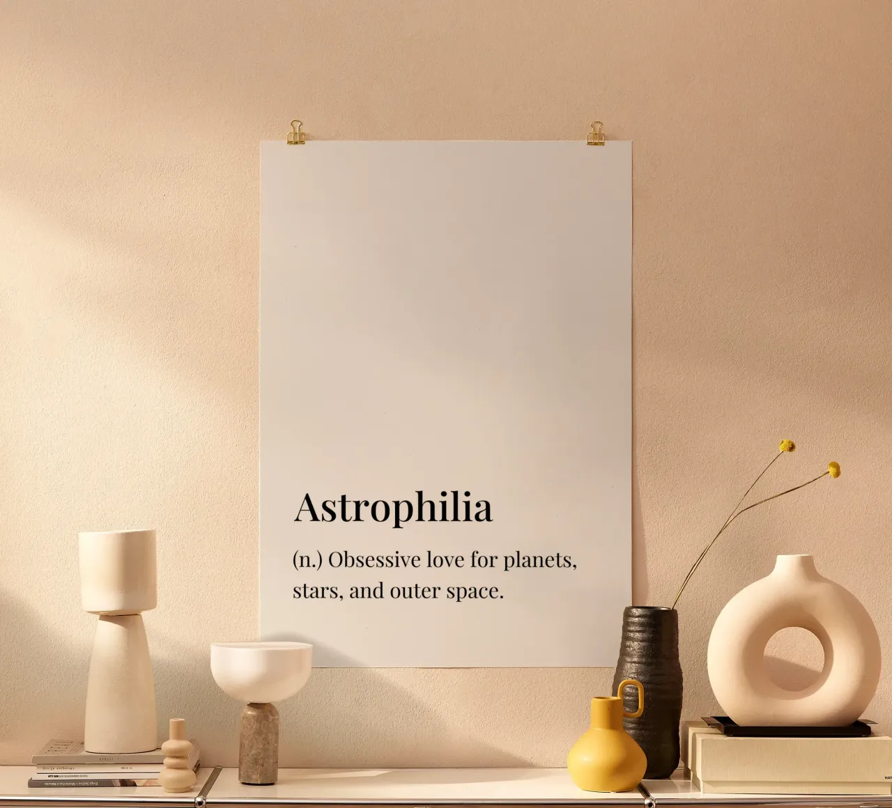 Significato dell'astrofilia poster con telaio in alluminio da Paigaam Studio