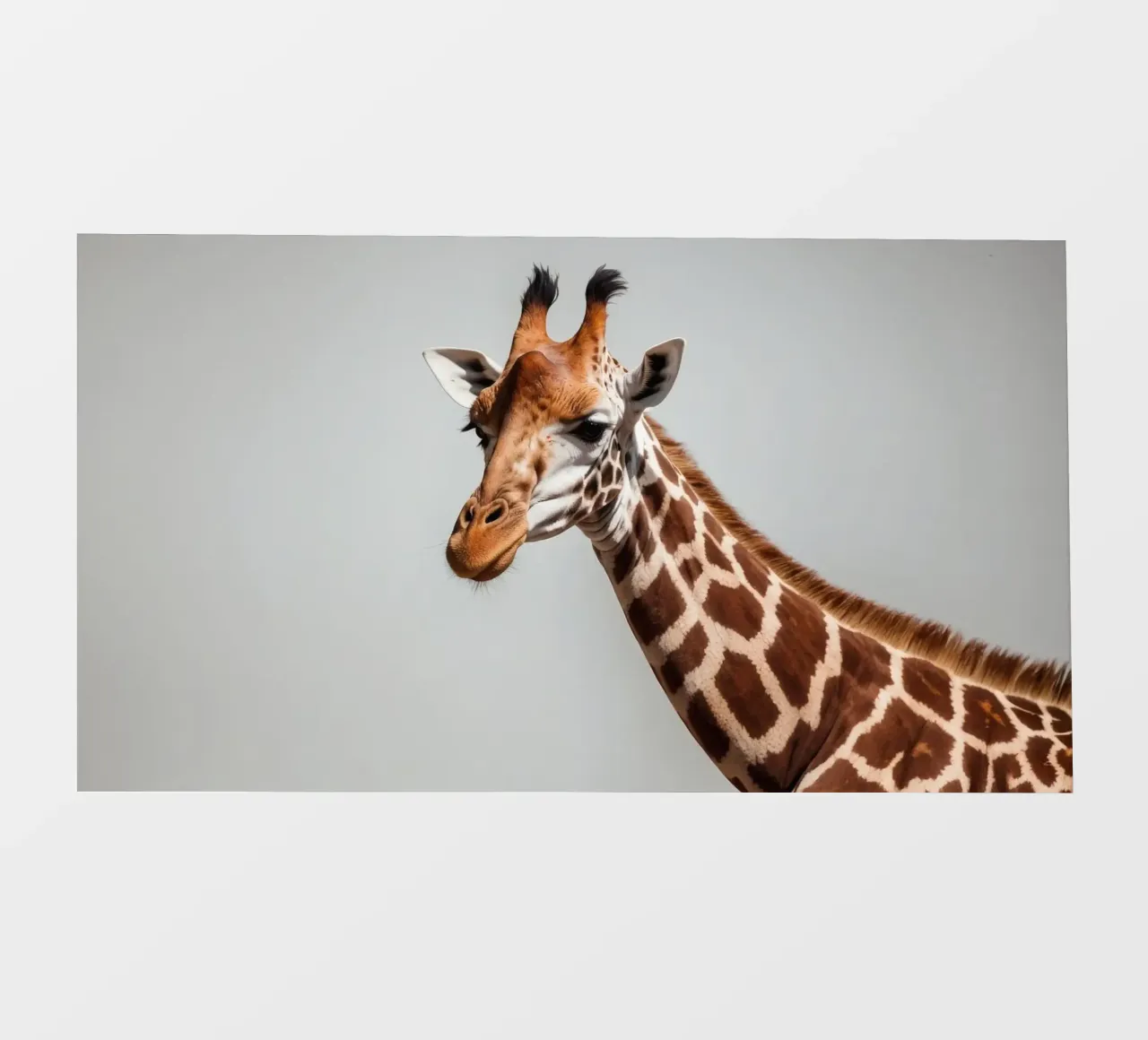 Giraffa che mostra le sue caratteristiche distintive nell'ambiente pellicola backlit da DesignDoodle