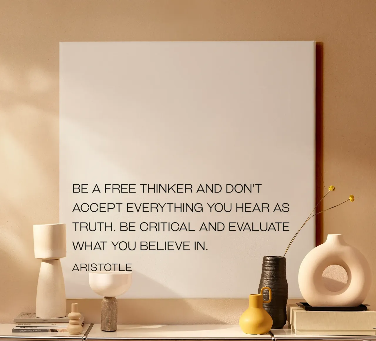 Be a free thinker quote canvas with Floater frame by Paigaam Studio