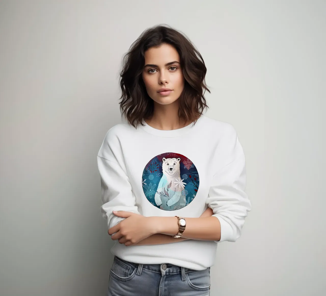 Orso polare con fiocchi di neve felpa da AnimalArt