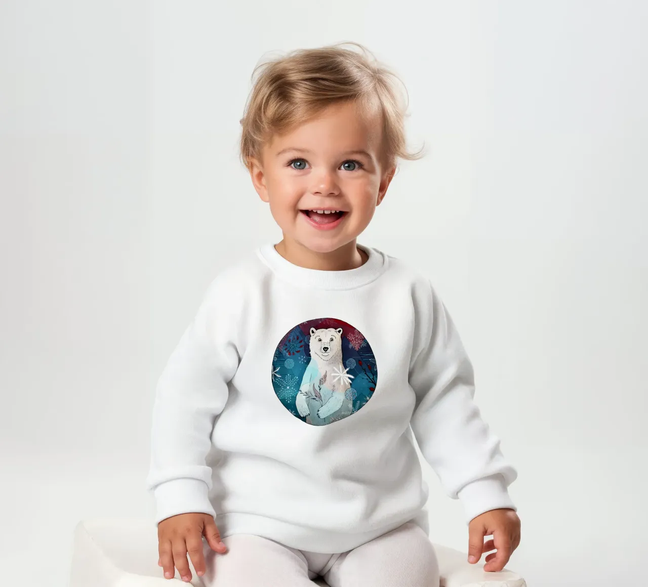 Orso polare con fiocchi di neve felpa neonato da AnimalArt