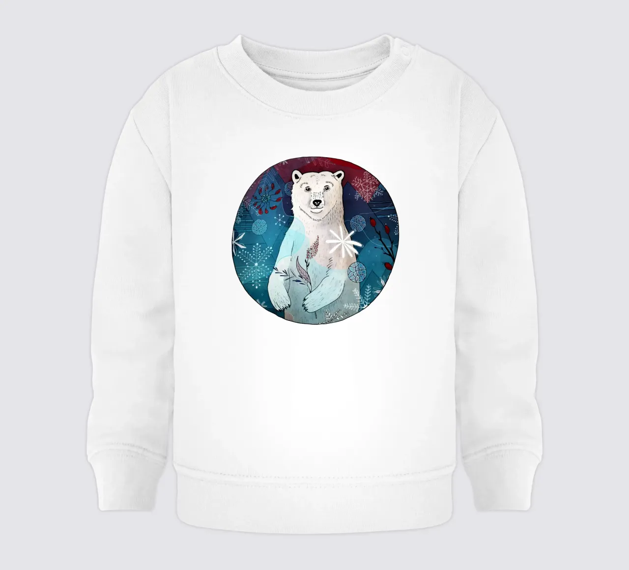Orso polare con fiocchi di neve felpa neonato da AnimalArt