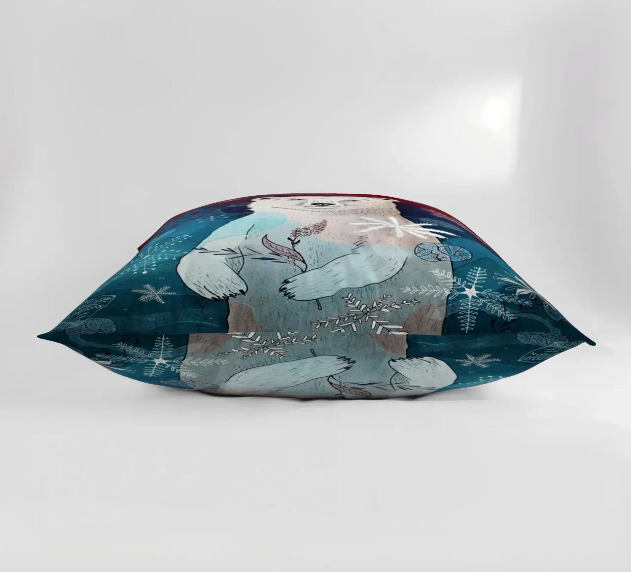 Orso polare con fiocchi di neve cuscino da AnimalArt