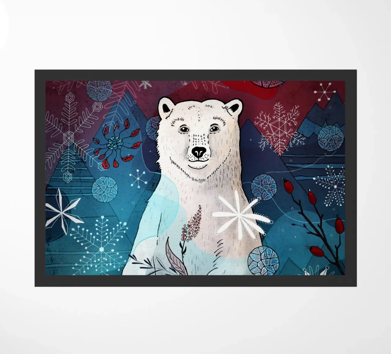 Orso polare con fiocchi di neve zerbino da AnimalArt
