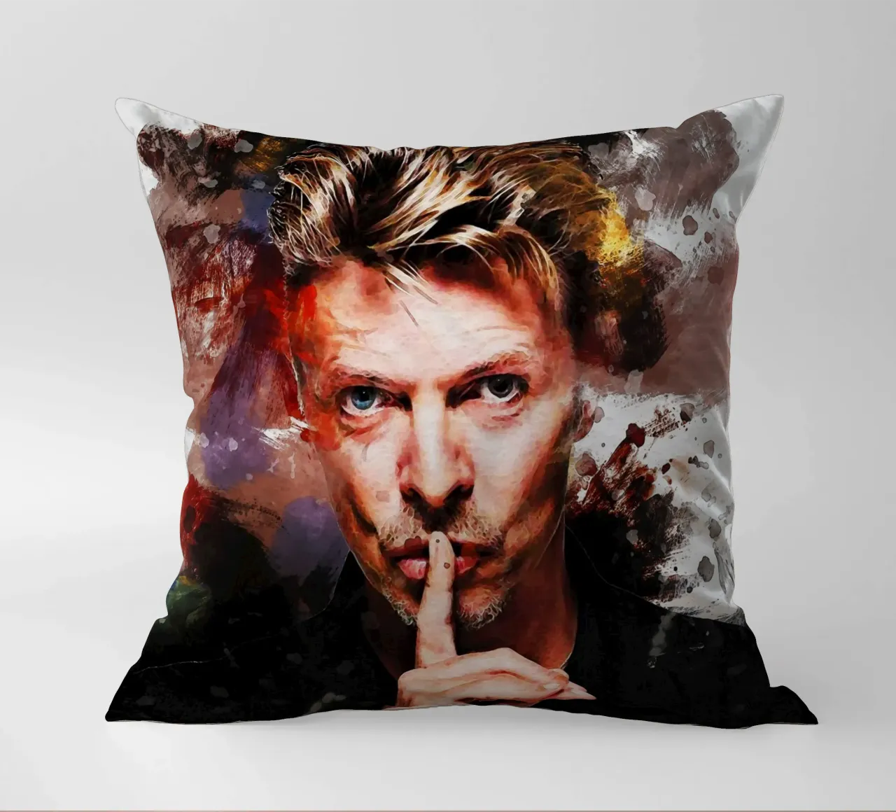 Smudge Ritratto di David Bowie cuscino da Gunawan Rb