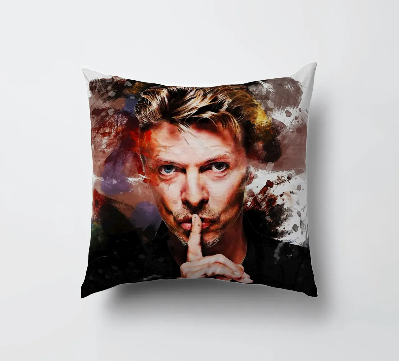 Smudge Ritratto di David Bowie cuscino da Gunawan Rb