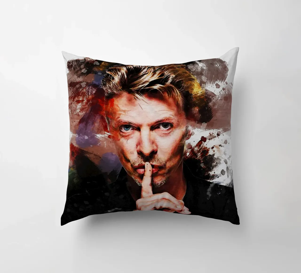 Smudge Ritratto di David Bowie cuscino da Gunawan Rb