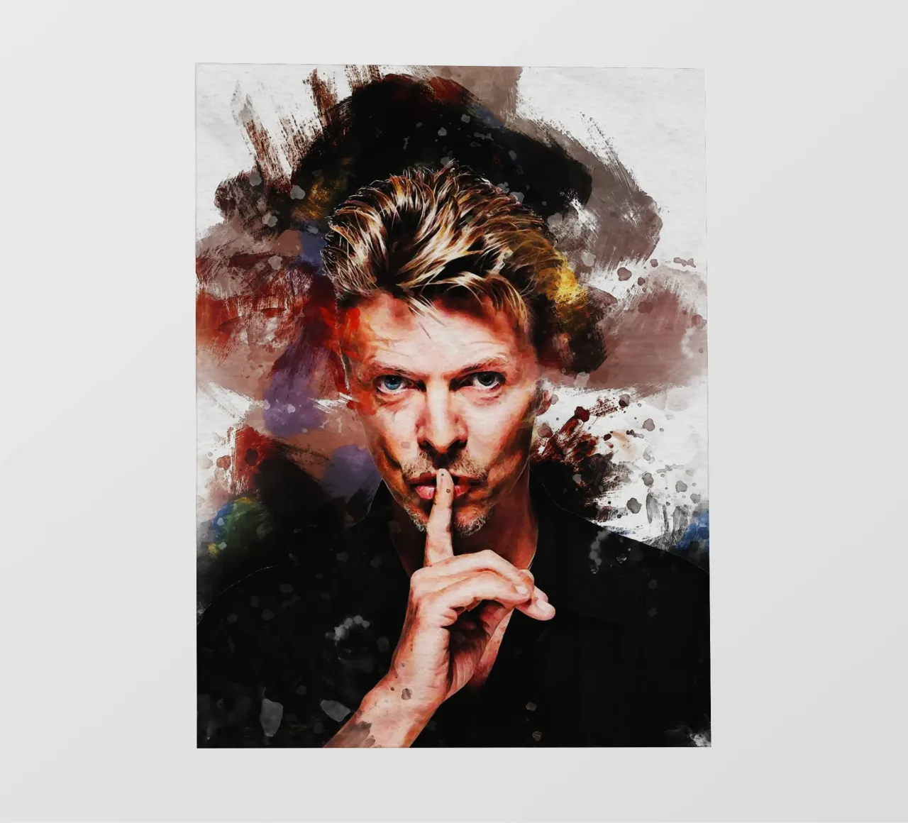 Smudge Ritratto di David Bowie telo in pvc da Gunawan Rb