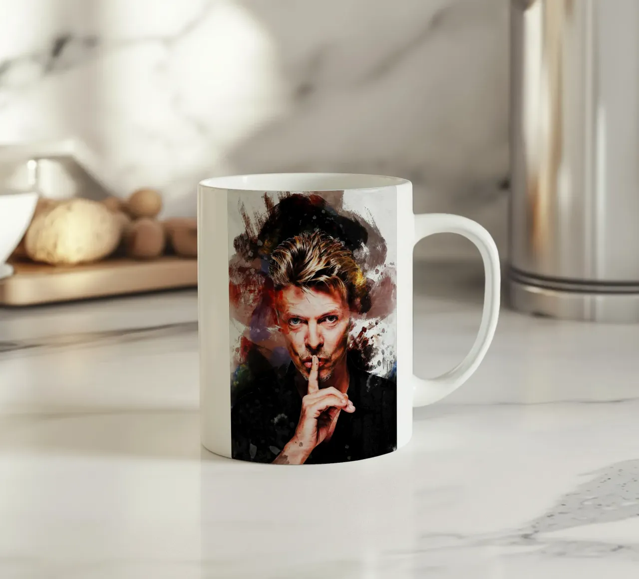 Smudge Ritratto di David Bowie tazza in ceramica da Gunawan Rb