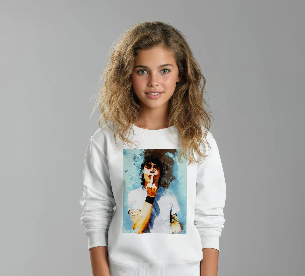 Smudge of Portrait Dave Foo Fighters sudadera para niño de Gunawan Rb