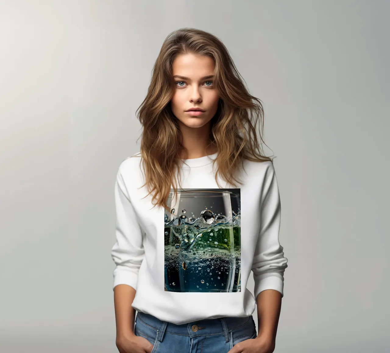 Refreshing drink with vibrant colors and bubbles felpa da DesignDoodle