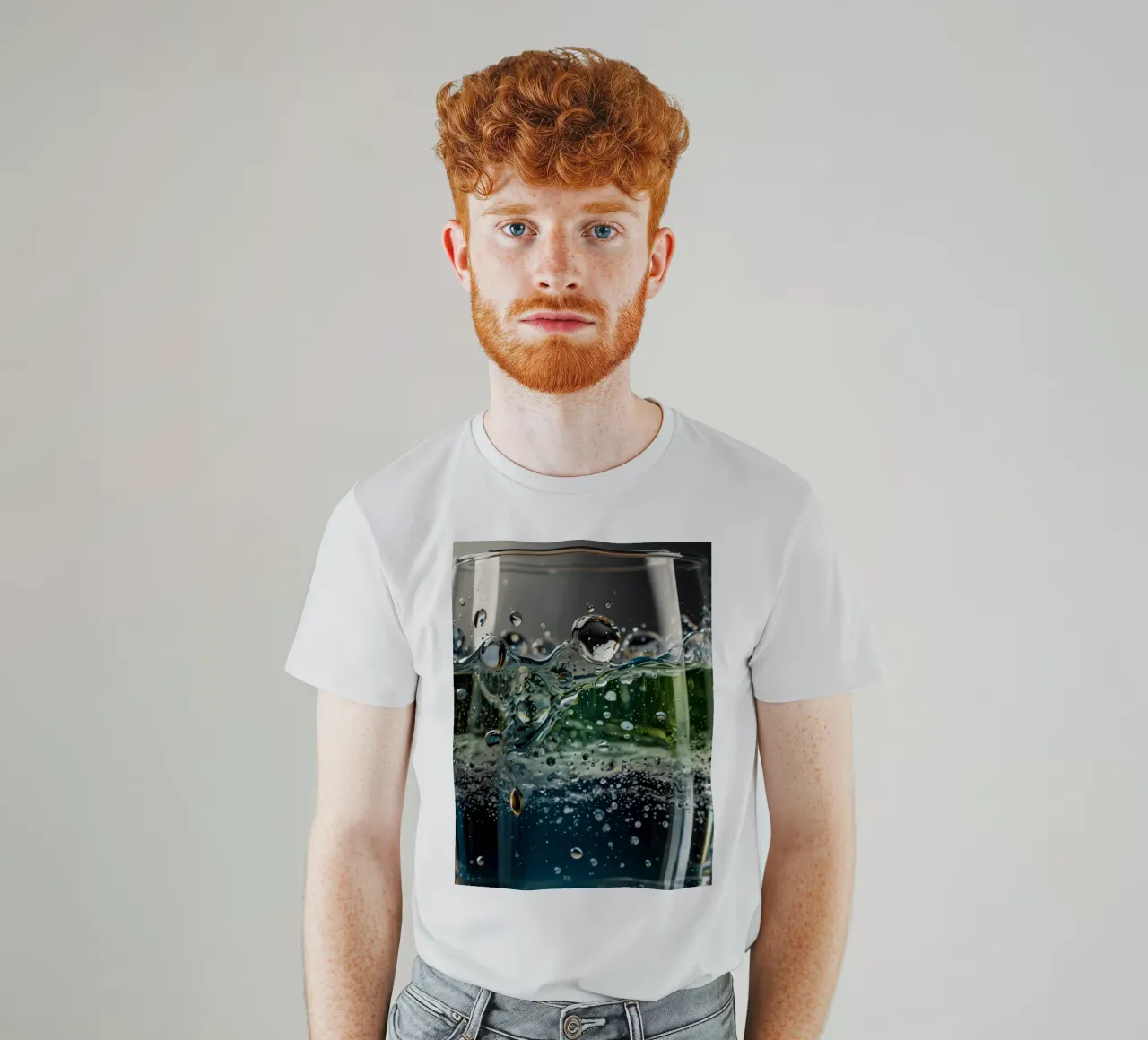 Refreshing drink with vibrant colors and bubbles t-shirt da DesignDoodle