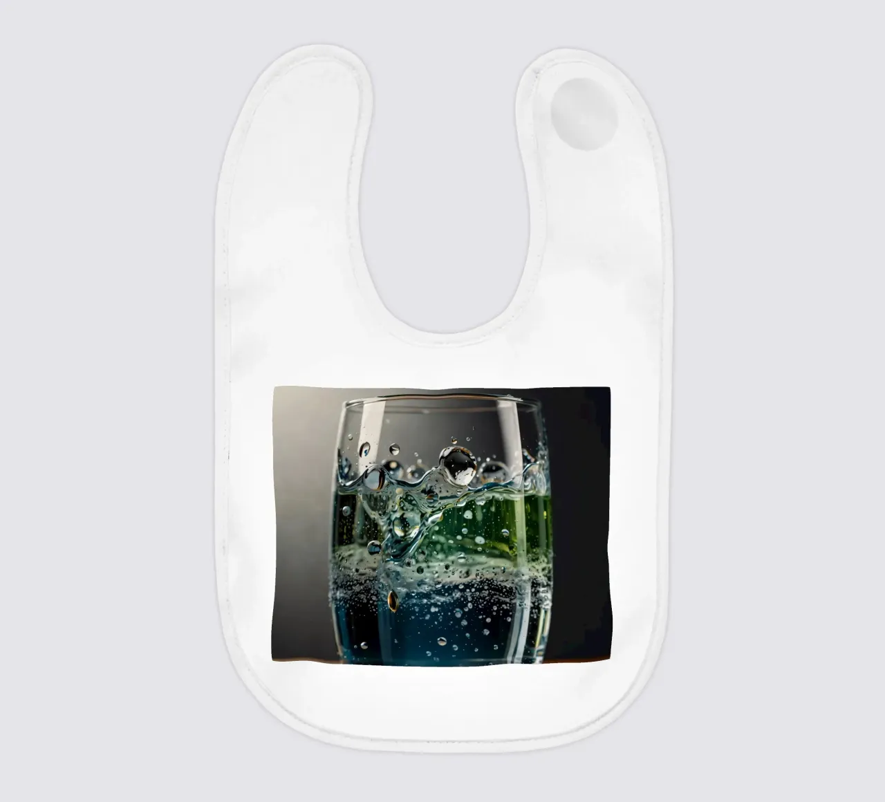 Refreshing drink with vibrant colors and bubbles bavaglino da DesignDoodle