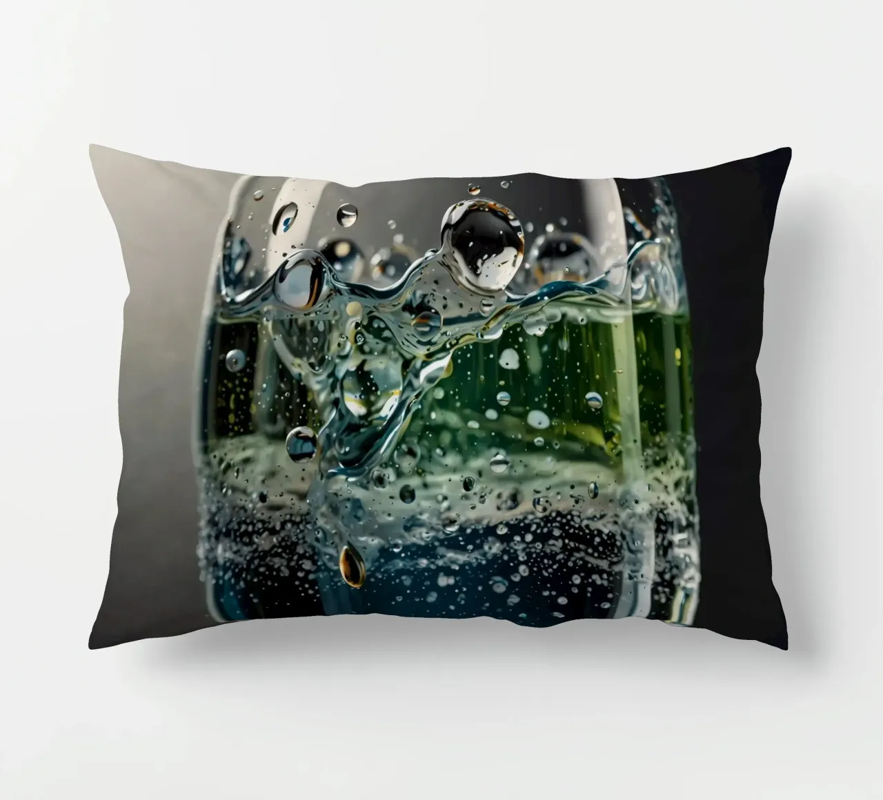 Refreshing drink with vibrant colors and bubbles cuscino da DesignDoodle
