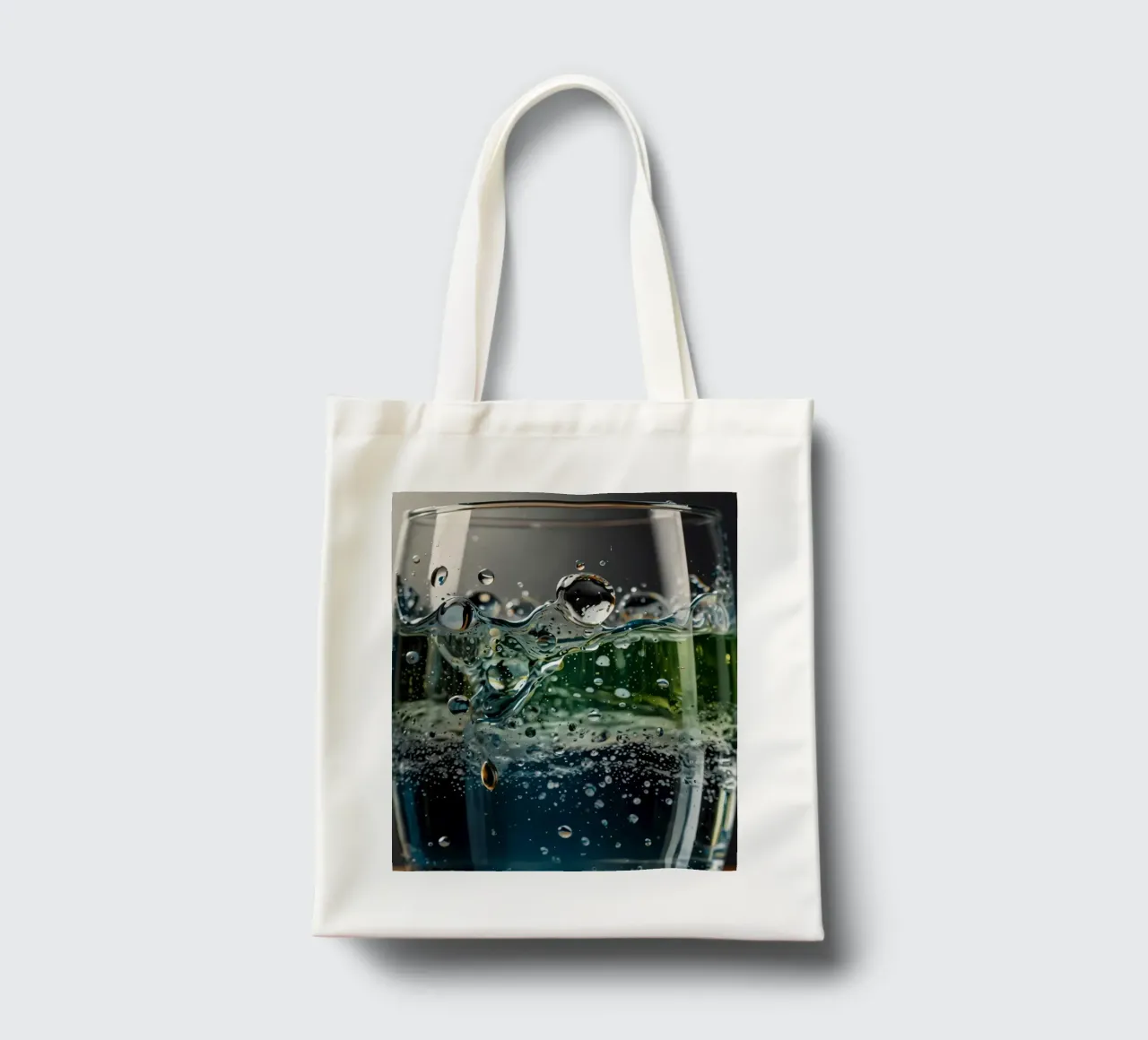 Refreshing drink with vibrant colors and bubbles borsa in juta da DesignDoodle