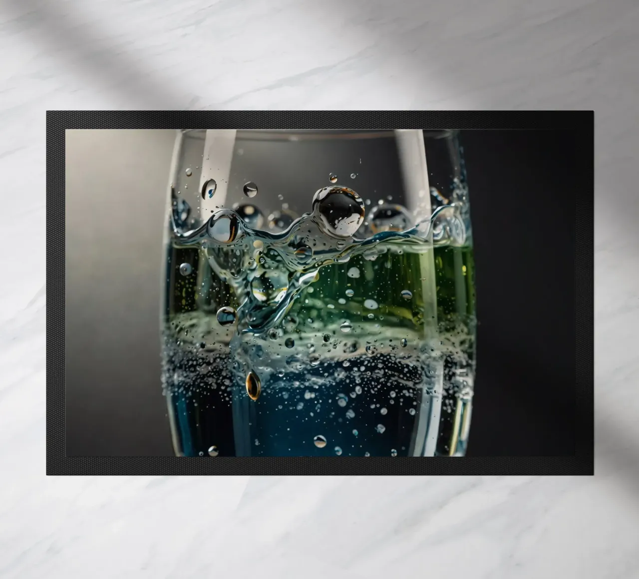 Refreshing drink with vibrant colors and bubbles zerbino da DesignDoodle