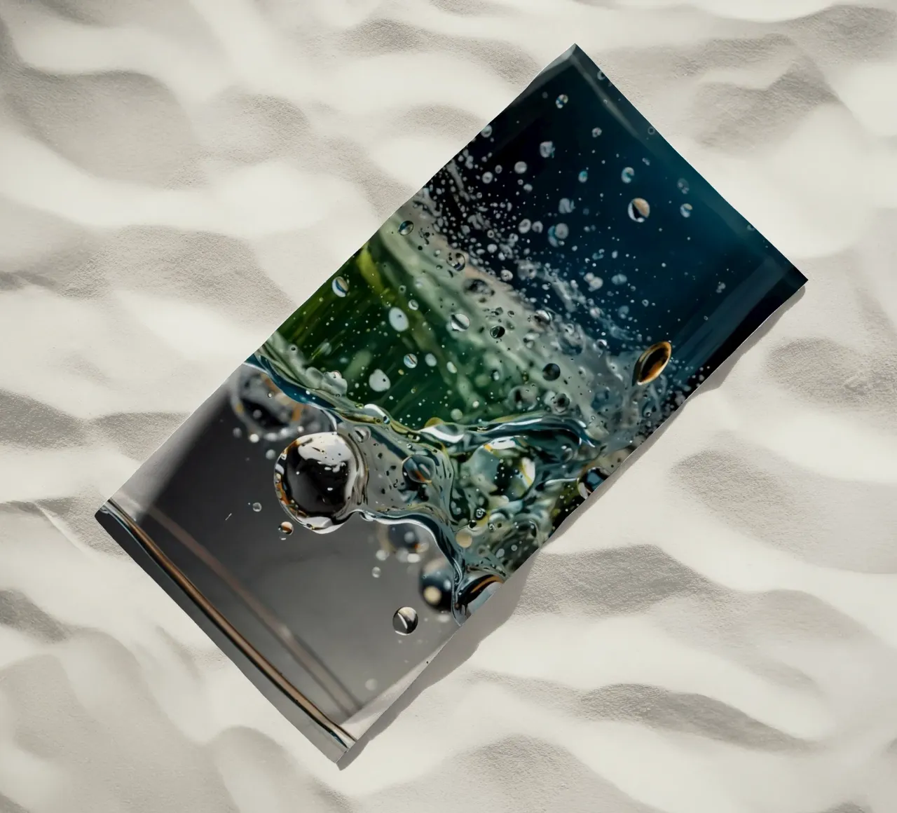 Refreshing drink with vibrant colors and bubbles telo mare da DesignDoodle