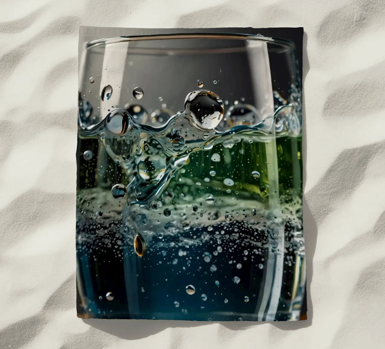 Refreshing drink with vibrant colors and bubbles telo mare da DesignDoodle