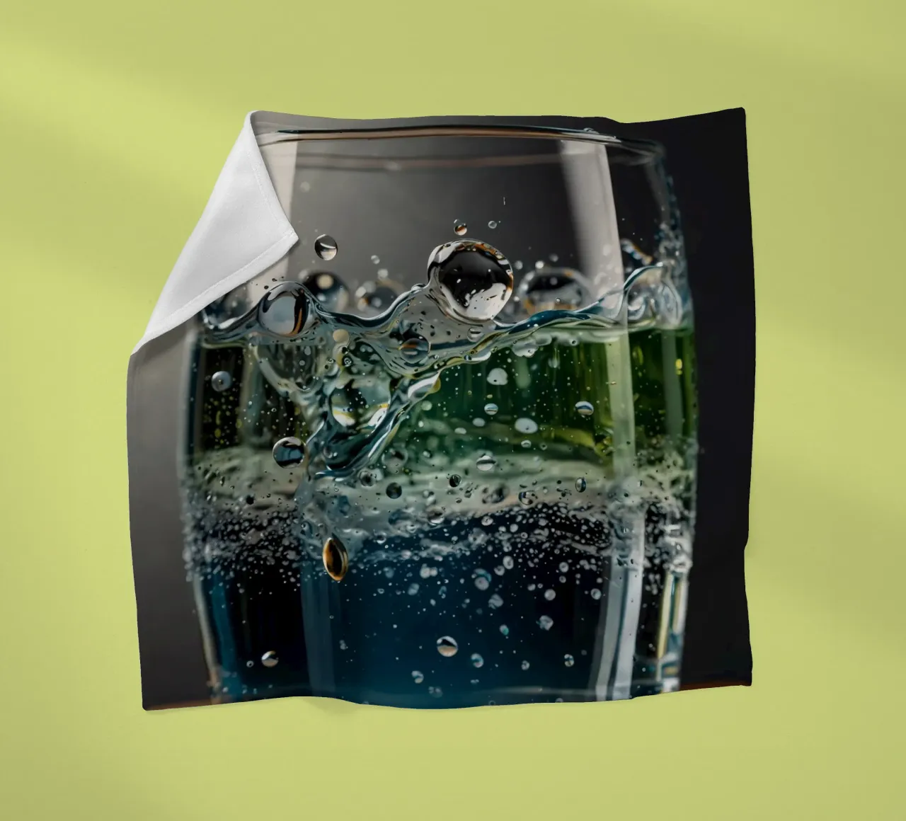 Refreshing drink with vibrant colors and bubbles coperta in pile da DesignDoodle