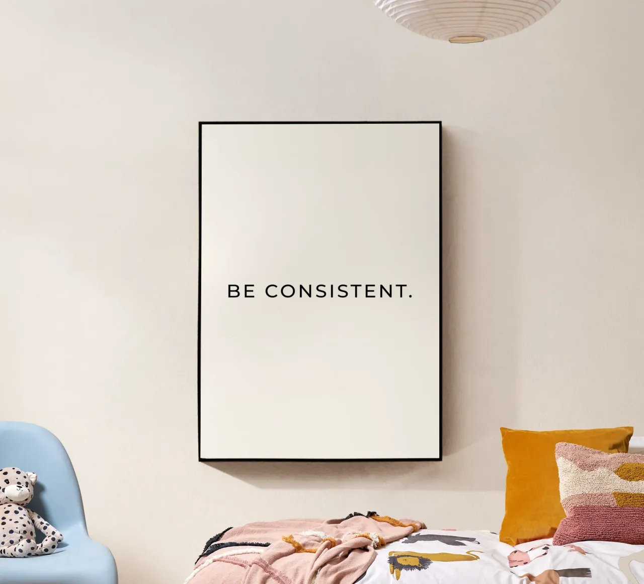 Be consistent quote acrylic glass by Paigaam Studio