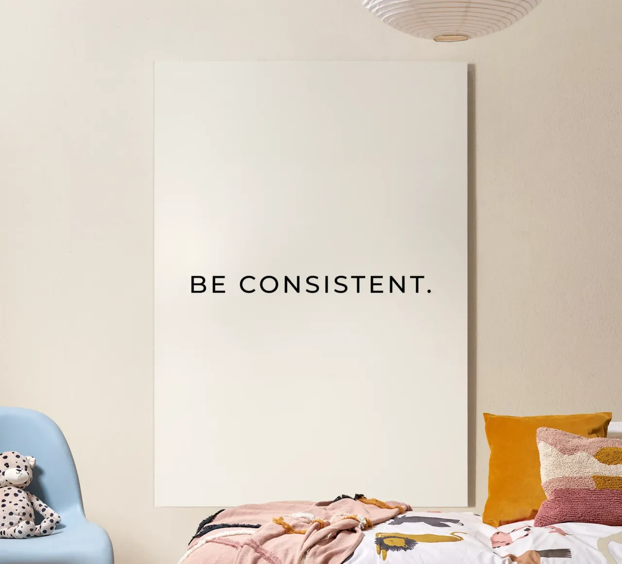 Be consistent quote acrylic glass by Paigaam Studio