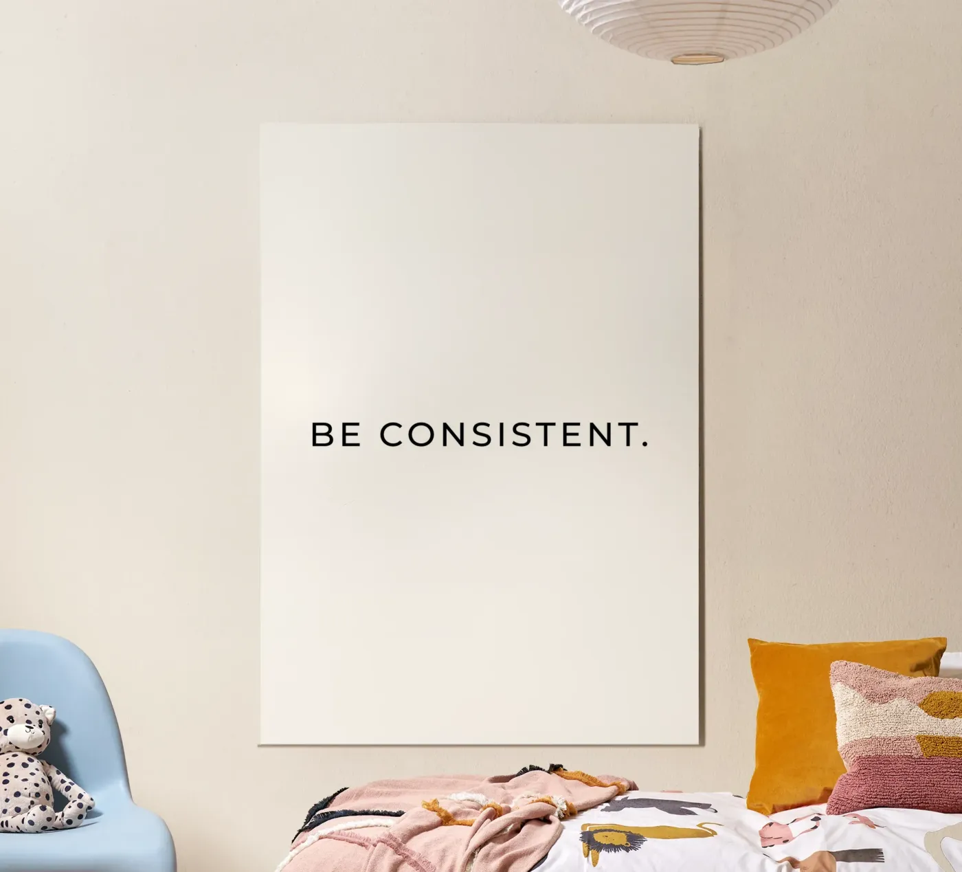 Wees consistent citaat poster van Paigaam Studio